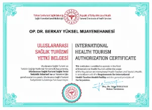 Op. Dr. Berkay Yüksel sertifika